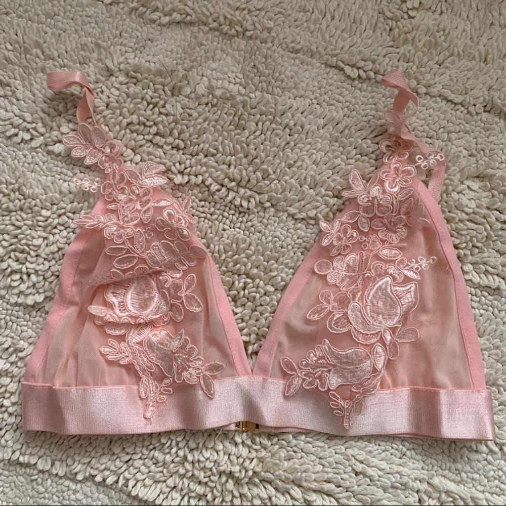 Pink lace bralette